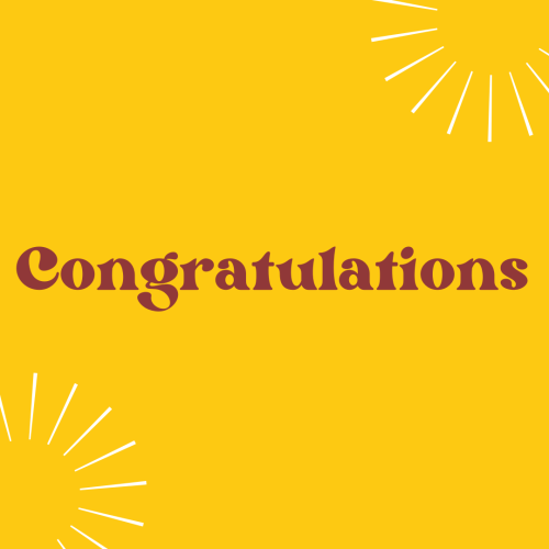 Yellow color simple wish card design, Congratulations.