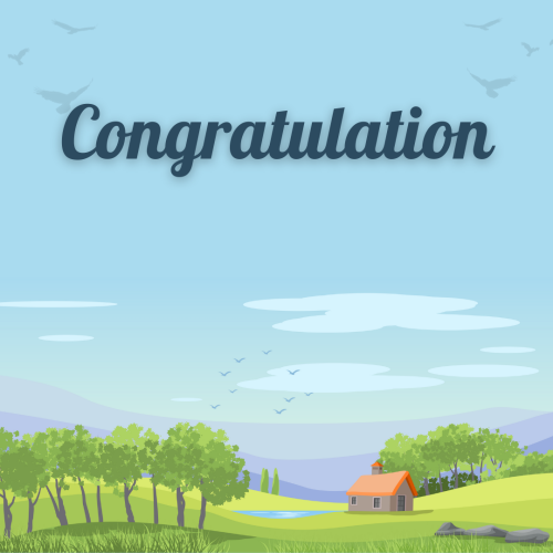 Crow hut and the trees, Congratulation.