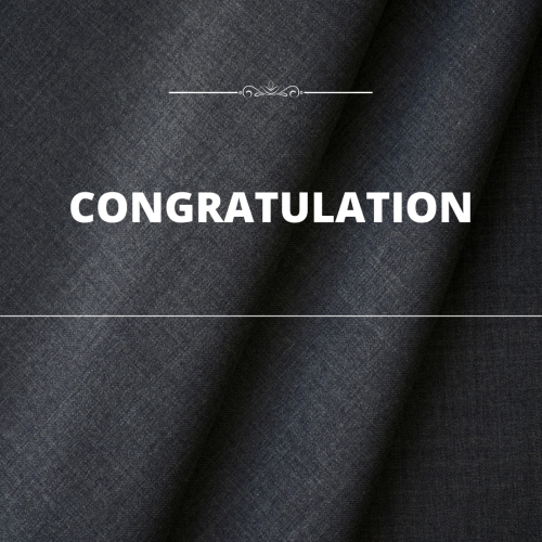 Congratulation, black cotton on background.