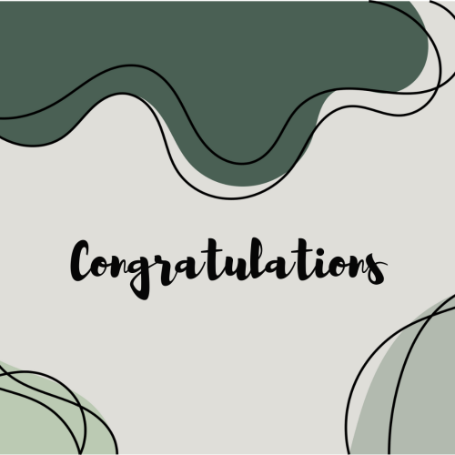 Green and white theme design, Congratulations.