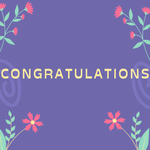 Flowers on a purple  background, Congratulations.