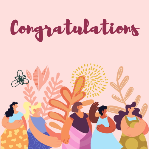 Congratulations, lots of characters enjoying the party.