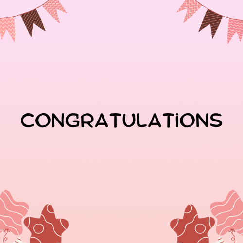 Congratulations with pink background