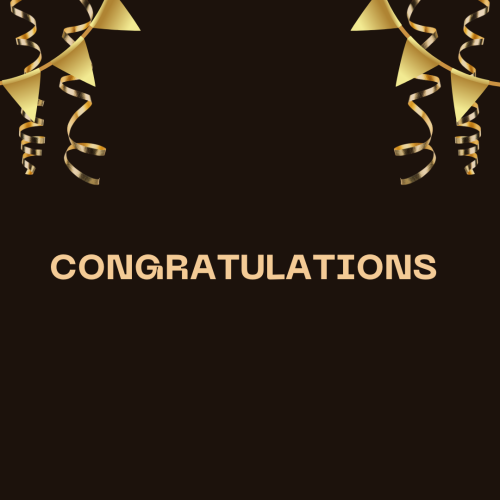 Congratulations, brown wish card.