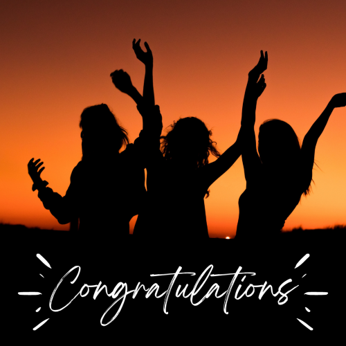 A group of friends, Congratulations.