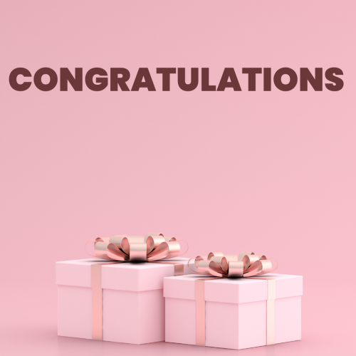 Gifts on a wish card, Congratulations.