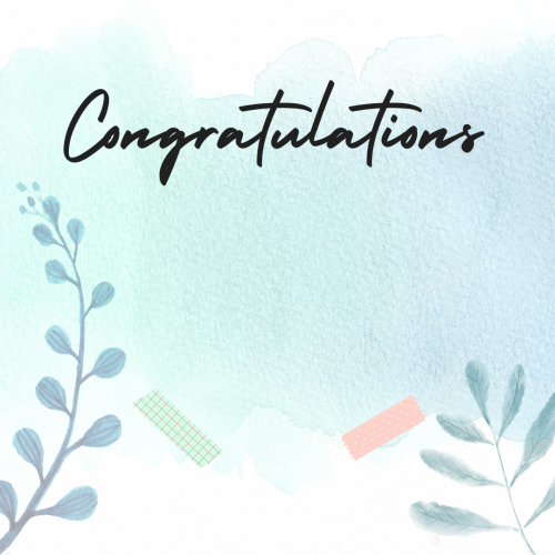 Congratulations, blue flower on a blue background.