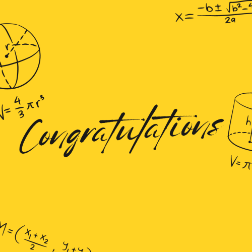 Yellow color wish card, Congratulations.