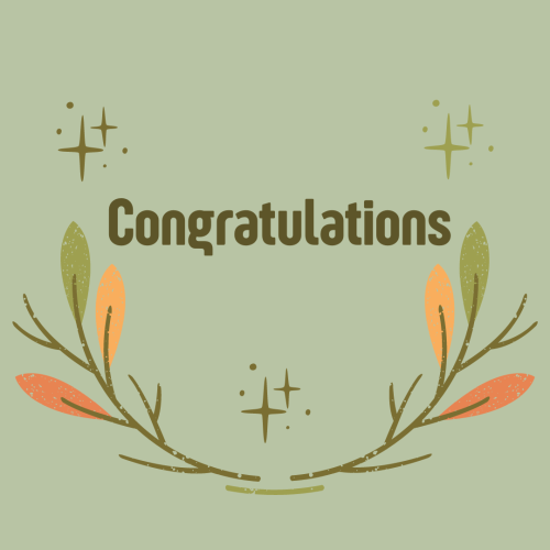 Congratulations with green background