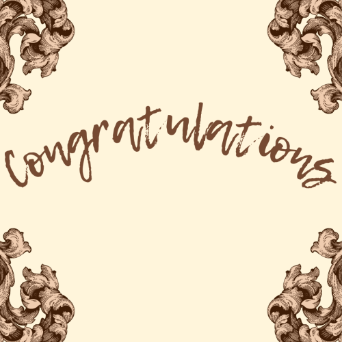 Congratulations, an artistic wish card.