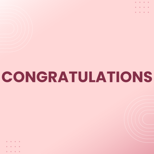 Congratulations, light pink wish card.