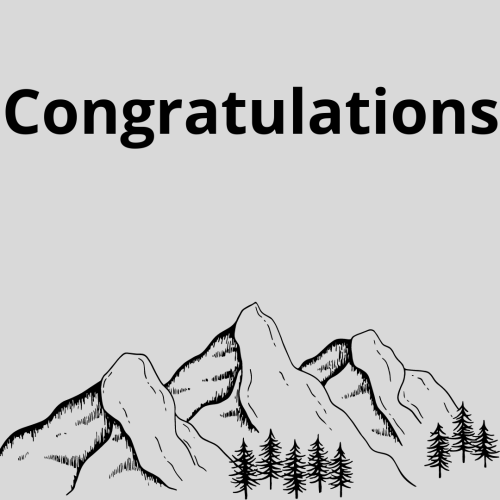 Mountain drawing, Congratulations.