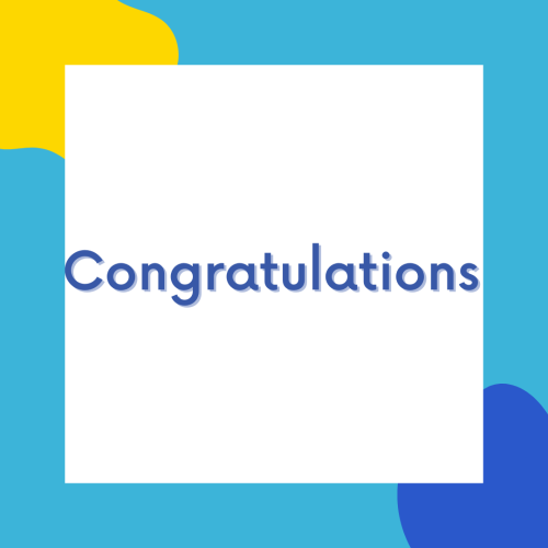 White paper on a wish card, Congratulations.