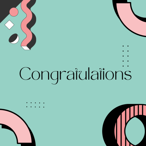 Congratulations,  an artistic wish card design.