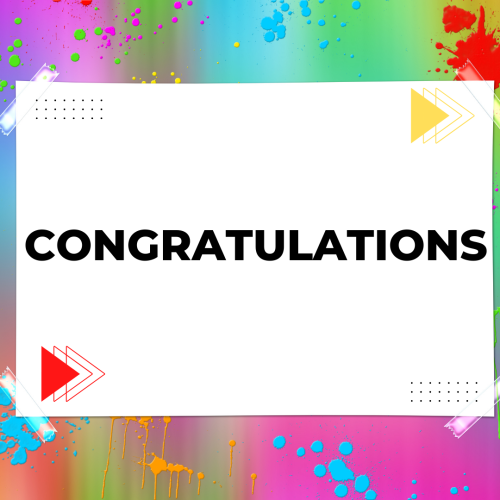 Congratulations with background and triangles