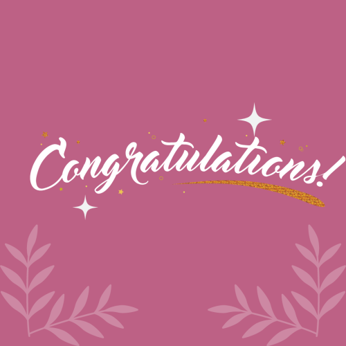 Pink theme wish card, Congratulations.