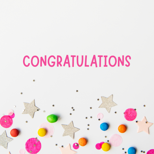 Congratulation, colorful balloons and stars on the background.