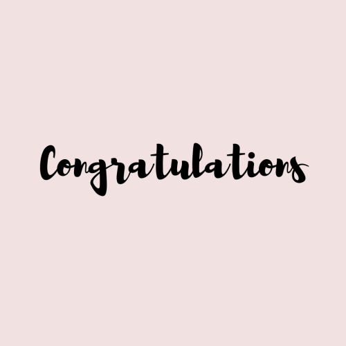Congratulations on light pink background.