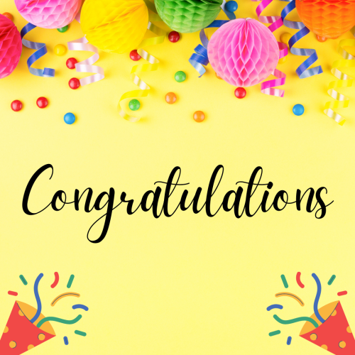 Congratulations, yellow birthday theme.