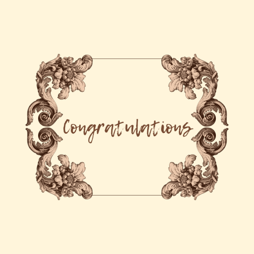 Congratulations, an ancient flower design.