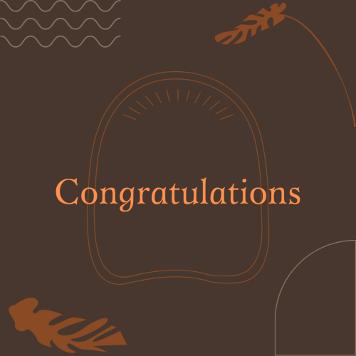 Brown color design, Congratulations.