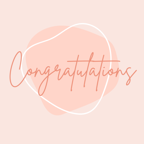 Congratulations, dark and light color wish cards.