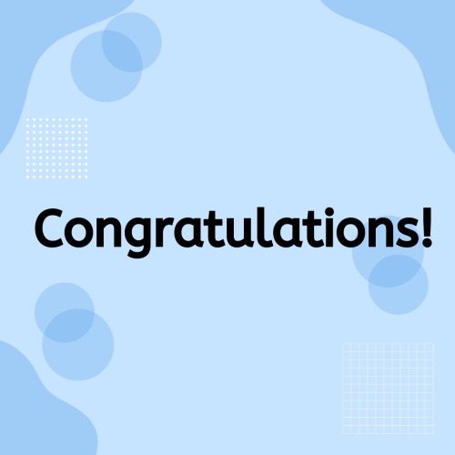 Congratulations, simple and elegant wish card design.