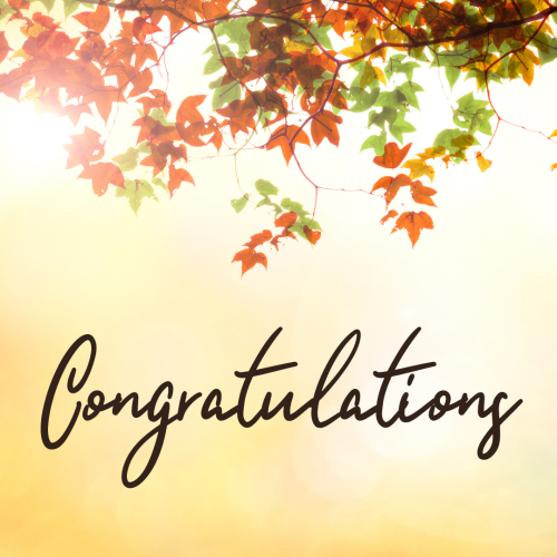 Autumn season trees on top, Congratulations.