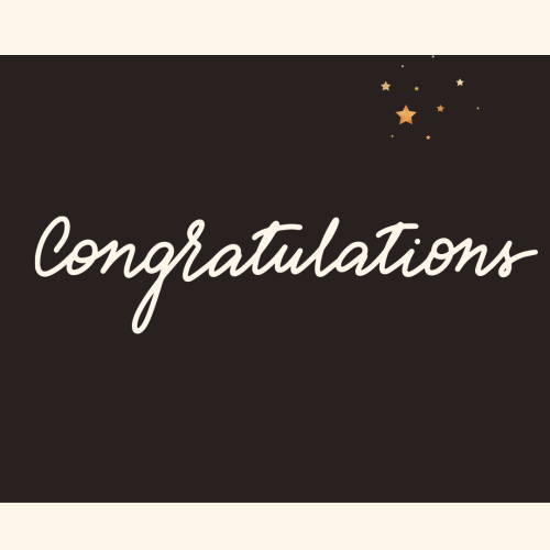 White and brown wish card design, Congratulation.