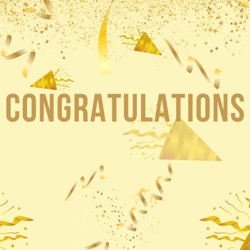 Congratulation, gold theme design.