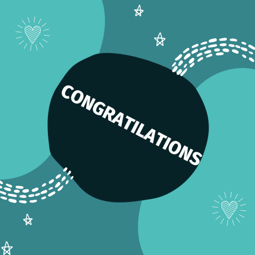 An artistic wish card design, Congratulations.