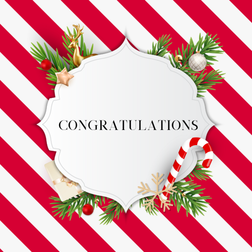 Red and white line background, Congratulations.
