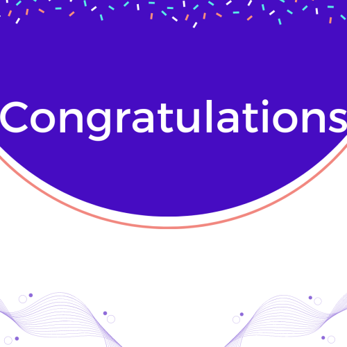 White and blue color simple wish card, Congratulations.