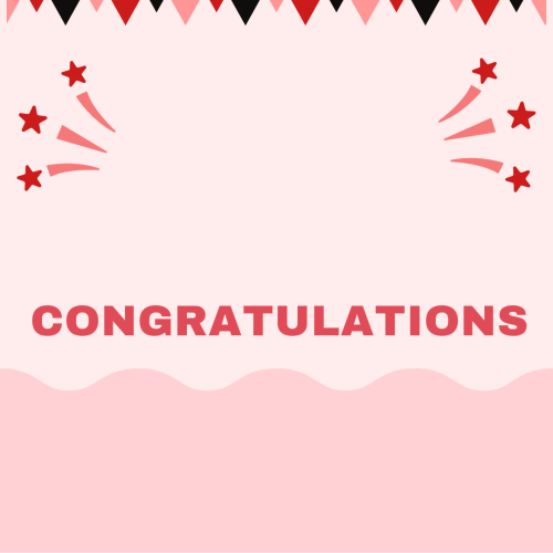 Pink theme background, Congratulations.