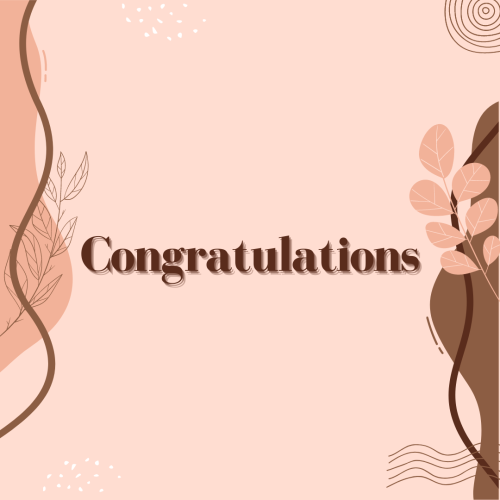 Flowers on light pink background, Congratulations.