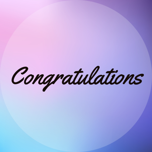 Neon theme wish card, Congratulations.