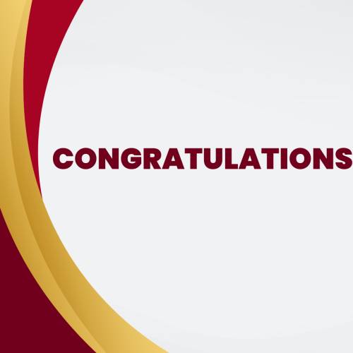 Congratulations, Golden and red pattern on a left side.