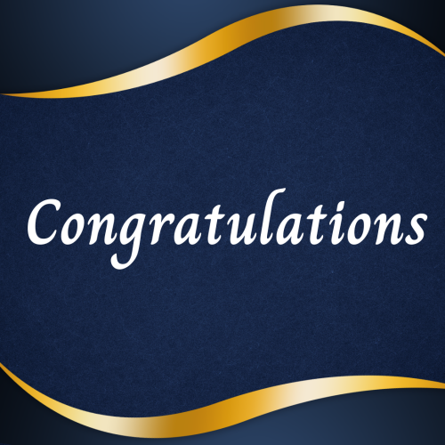 Congratulations, black and golden wish card design.