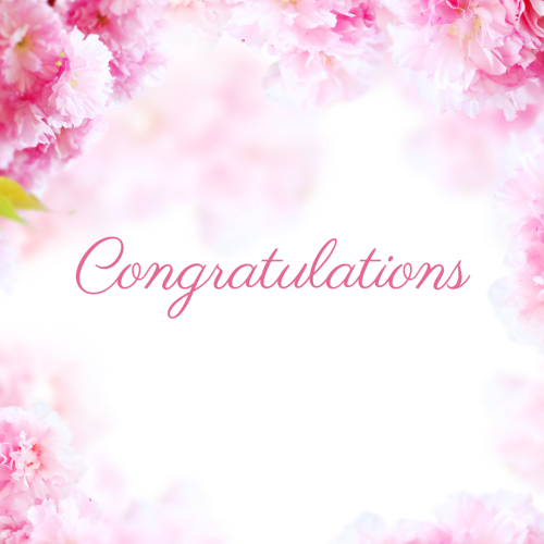 Congratulations rose color background