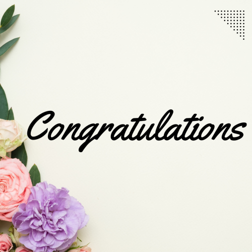 Pink and purple flower, Congratulations.