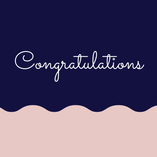 White in bottom and blue on top, Congratulations.