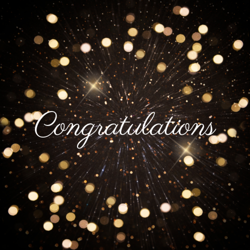 Congratulations with sparkles background