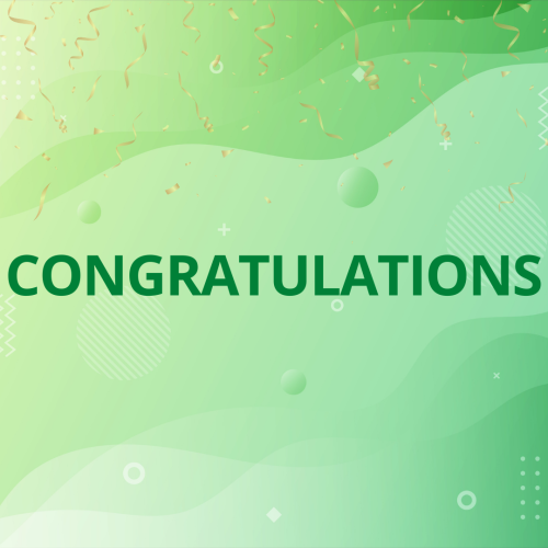 Green color wish card design, Congratulations.