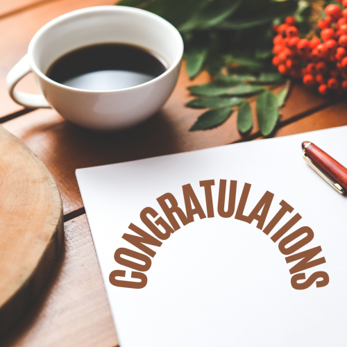 A cup of black coffee, Congratulations.