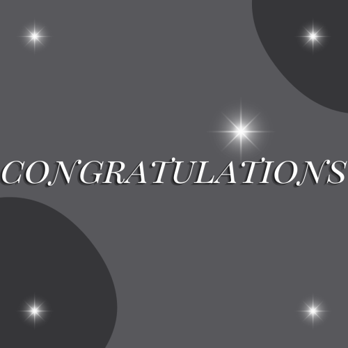 Congratulation, grey and dark grey background.