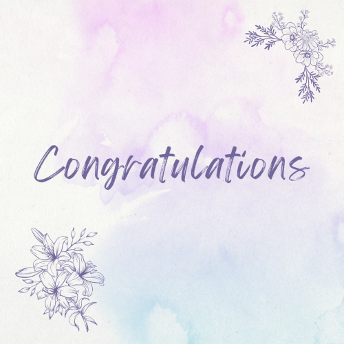 Congratulations with a flowers background