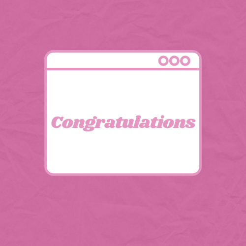 Pink color wish card, Congratulations.