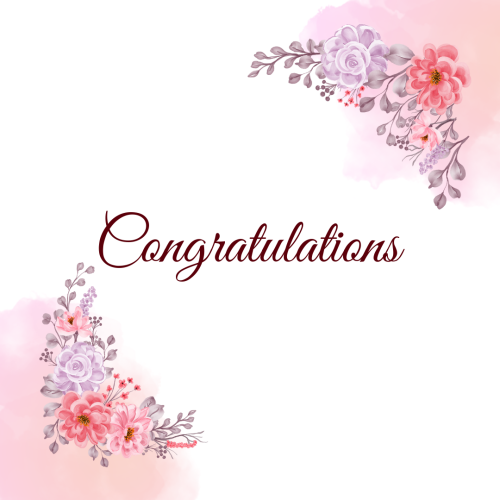 Flower on a white background, Congratulations.