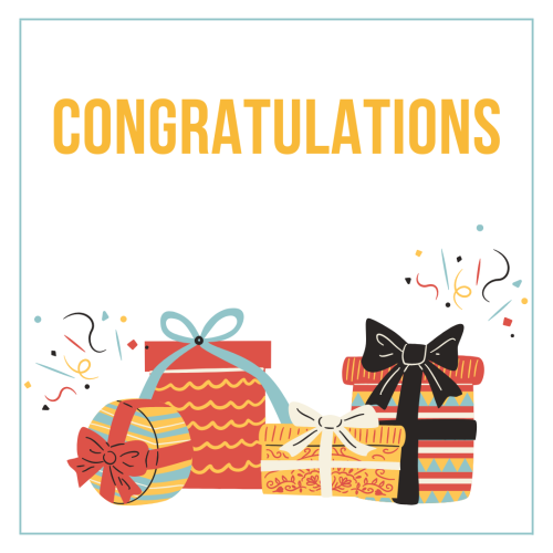 Lots of gifts, Congratulations.