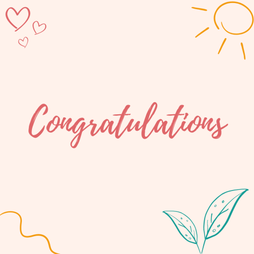 Congratulations, wish card.